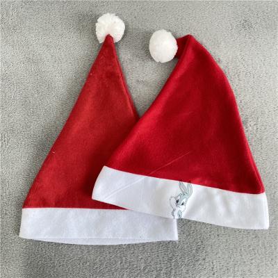 China 100% Ployster Decoration Velvet Comfort Blanks Sublimation Christmas Santa Hats For Gifts Customized for sale