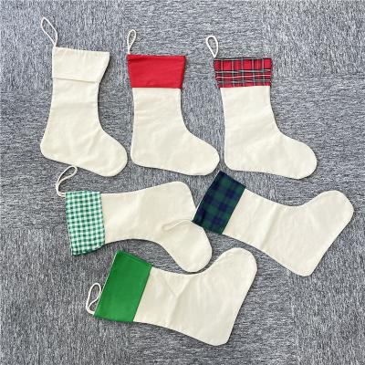 China wholesale 100% Polyester Stocked Large Decorations Xma Christmas Socks Stocking Bag For Sublimation Printing for sale