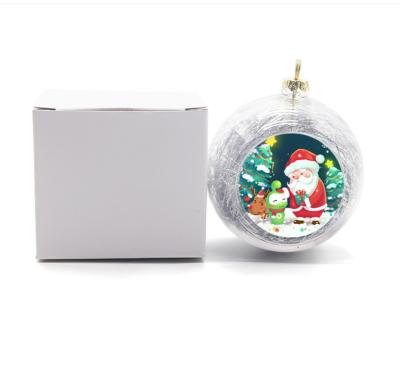 China Plastic DIY Craft Christmas Decor Customized Gifts Holiday Ornament Photo Ball For Blank Sublimation Transfer for sale