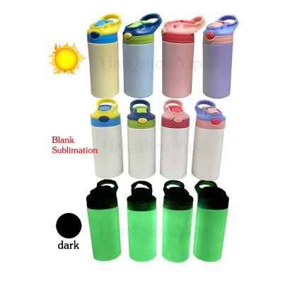 China Sublimation 12oz Viable White Vacuum UV Resin And Glow In The Dark Tumbler For Blank Sublimation Transfer for sale