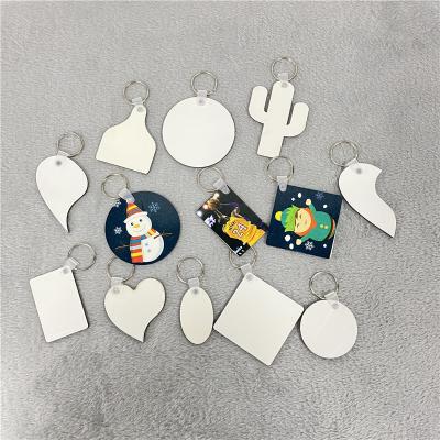 China MDF Wood Blank Hardboard DIY Blank Sublimation Heat Transfer Keychains Wood Keychains For Heat Press Printing for sale