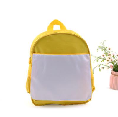 China Waterproof Travel With Bottle Side Pockets Polyester Canvas Backpack Sublimation Transfer Student White School Bag for sale