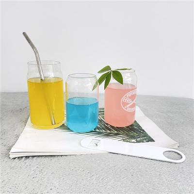 China Stylish Shaped Glass Drinking Can 12oz 16 Ounce Glassesbeer Shaped Tumbler Shaped Glass Drinkware Soda Cans for sale