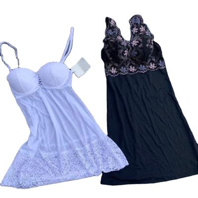 China Breathable Sexy Mixed Black Lace Lingerie Style Sheer Nightgown Sleepwear For Women Dress Sleepwear Bangladesh Cambodia for sale