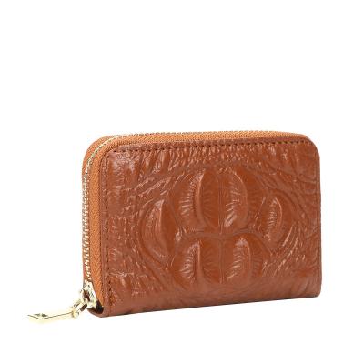 China Full Grain Leather Wallet Crocodile Embossed Leather Wallet Card Holder Full Grain Leather Wallet for sale