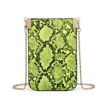 China 100% Eco-friendly Snake Prints Y2K Fashion Neon Green Cell Phone Bags For Teenage Girl for sale