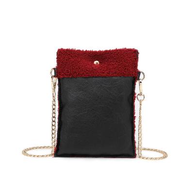 China 100% Eco-friendly Autumn Winter Pu Fur Bag Mini Crossbody Bag Small Mobile Phone Bags for sale