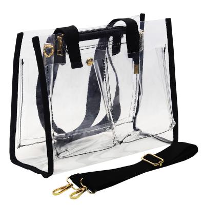 China High Quality 12 Inch Transparent Clear Plastic PVC Tote Bags Fit For NFL Stadium Concerts Airports for sale