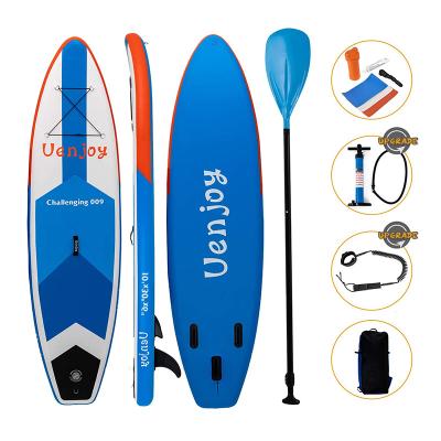 China Fashion Design Unisex Water Play Equipment Rack Paddle Blue Inflatable Sufboards Stand UP Paddle Board for sale