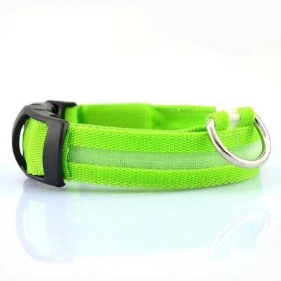 China Night Safety LED USB Light Rechargeable DETACHED Pet Rechargeable Glowing Collar With Nylon Strap for sale