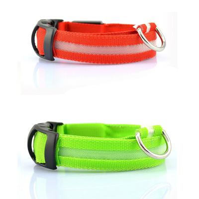 China FLOROUS LED RECHARGEABLE Custom Collars Nylon Glowing Flashing Pet Dog Collars SPARE PRODUCTS Dog Collars for sale