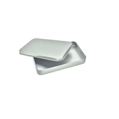 China Small Cards 106x63x13mm Metal Case Tin Box For White Gift Voucher Packing Box for sale