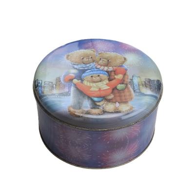 China Recyclable Round Tin Box Box Storage Box For Cookies And Biscuit Tin Food Container for sale