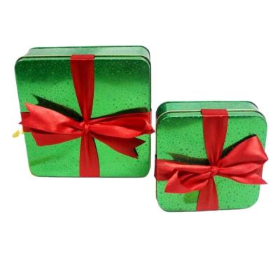 China Square Recyclable Tin Box Gift Packing Box Custom Two Sets for sale