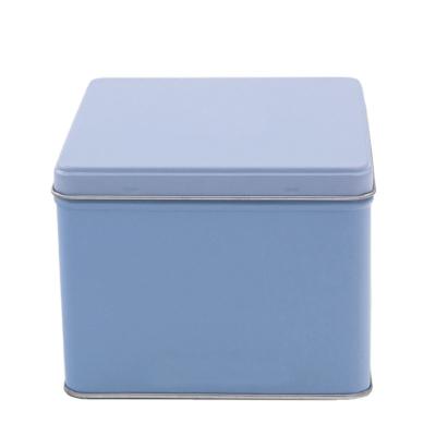 China Recyclable Square Tea Tin Box With Hinge Cookie Tins for sale