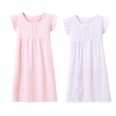 China Wholesale QUICK DRY Summer Petal Sleeve Heart Shaped Printed Babies Sleep Dress for sale