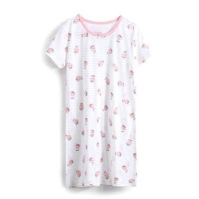 China QUICK DRY Baby 100% Organic Cotton Summer Short Sleeved Cute Girl Pajamas Dresses Premium For Kids Nightgown for sale