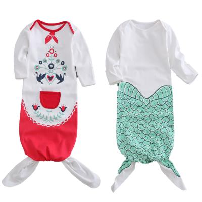 China Wholesale Cotton QUICK DRY Unisex Organic Cute Cartoon Tied Baby Mermaid Bear Baby Pajamas Sleeper Animal Robes for sale