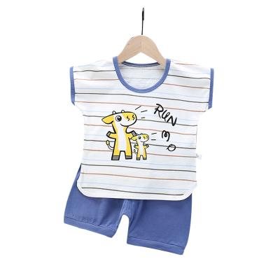 China Summer Casual Children's Clothes Cotton Shorts Short Sleeve Casual Two Piece Suit for sale