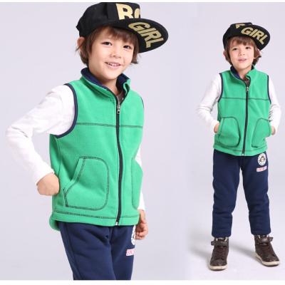 China New Design Kids Waterproof Fleece Vest High Quality Thick Zipper Fly Custom Pockets Shear Vest Kids for sale