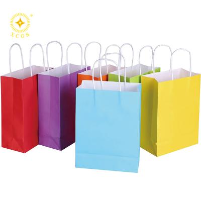 China Recyclable Food Kraft Paper Bags With Handle White Paper Bag With Printed for sale