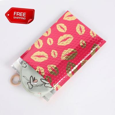 China Shock Resistance Fast Delivery Aluminum Foil Metallic Mailing Bags Bubble Mailer Pattern Padded Colorful Postage Bag for sale