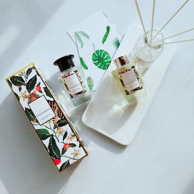 China Birthdays Empty Glass Aroma Reed Diffuser Bottle With Gift Box With Perfume Oil for sale