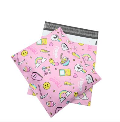 China Strong Adhesive Custom Design Eco-friendly Pink LDPE Poly Mailers Shipping Envelopes Mailing Bag for sale