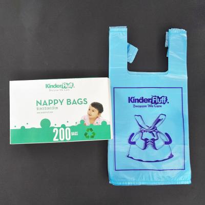 China Wholesale Environmentally Friendly Disposable Bag Biodegradable Waste Vest Bag PPE Diaper Bags PPE Diaper Bags for sale