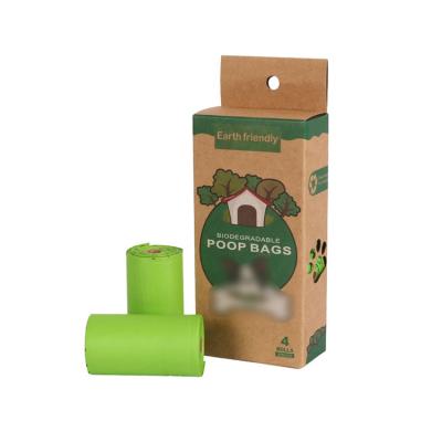 China Sustainable custom printed extra thick portable durable flodable flodable pet doggie waste poop bags eco-friendly green cornstarch for sale