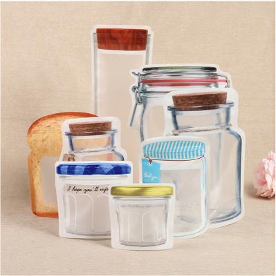 China Custom Reusable Moisture Proof Mason Jar Shape Food Grade Holder Up Bags Mason Jar Stand Up Pouch With Zipper Lock for sale