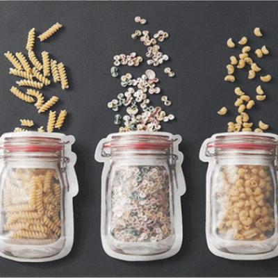 China Moisture Proof Bags For Snack Nuts Soybean Mason Jar Zipper Bag Custom Bottle Resealable Ziplock Sealing Package PE Engraving Plastic Printing for sale