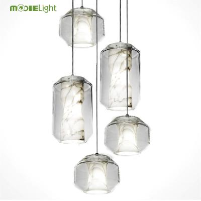 China Nordic Minimalist High-end Quality Style Dining Chandeliers Cafe Restaurant Marble Led Pendant Light for sale