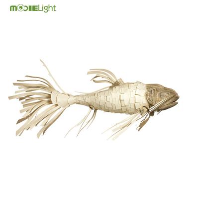 China Large Surreal Japanese Koi Fish Wooden Chandelier Japanese Style Realism Magic Style Pendant Light for sale