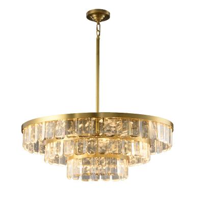 China Post Modern High End Quality Style Post Modern Living Room Dining Bedroom Chandelier Brass Crystal Luxury for sale