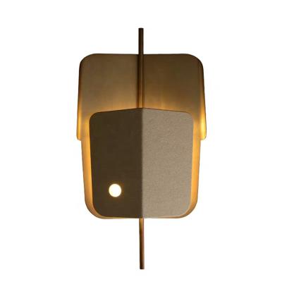 China Post Modern Style Hotel Corridor Living Room Bedroom Bedside Lamp Wrought Iron Fabric Wall Lamp for sale