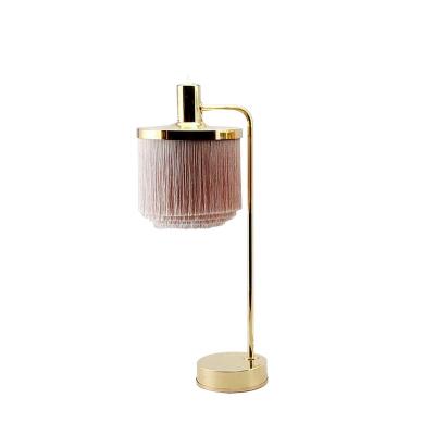 China Modern romantic decoration style metal lighting bedroom rose tassel table lamp for sale