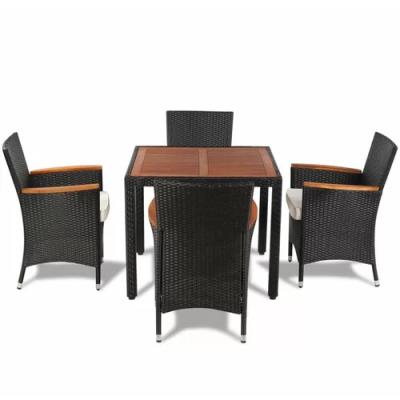 China Reputable PE Material Extendable Rattan Dining Table and Chair Set Modern Dining Table and Chair Set for sale