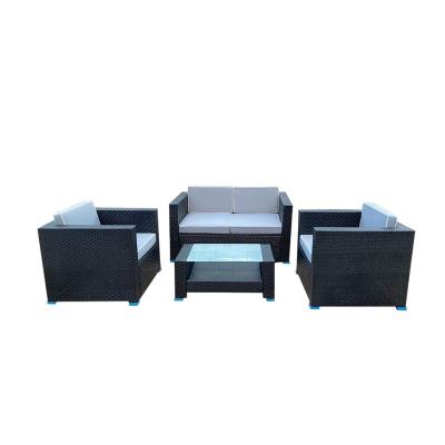 China High Quality Modern PE Rattan Garden Sofa Set Seaside Resort Hotel Sofa Set for sale