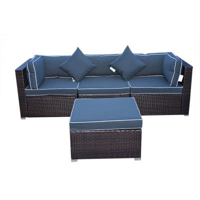 China Guarantee Modern Steel Rattan Quality Outdoor Comfortable Sofa Set Five Star Hotel Sofa Set for sale