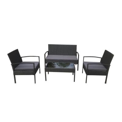 China Modern Roxana Wicker /Rattan 4 - Person Seating Group With Cushions Garden Outdoor Furniture Set for sale