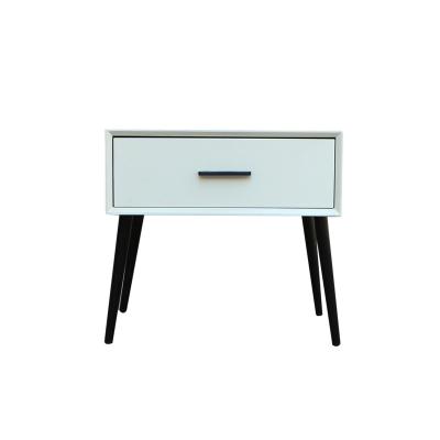 China Widely Used Extendable Single Drawer Bedside Table Bedroom Glass Modern Minimalist Bedside Table for sale