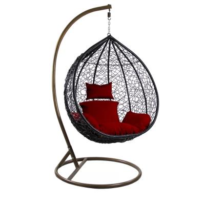 China Single Seat Modern Outdoor Rattan Hanging Swing Chair Outdoor Furniture for sale