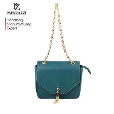 China Best Selling Handbag Fashion 5906 Designer PU Sling Chain Shoulder Bag Tassel Bag Cartera For Woman for sale