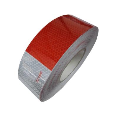 China 50 mm Rood-Wit DOT-C2 Reflectieve Tape Licht Reflectieve Tape Glaskralen Reflectieve Tape Te koop