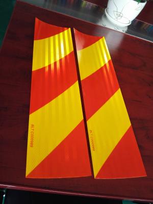 China Heavy Vehicle Reflective Red Yellow Strips Sticker Truck Trailer Rear Reflective Marking Plate for sale