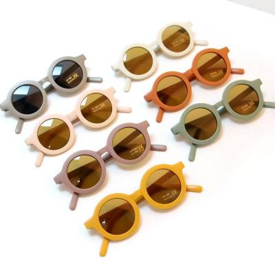 China New fashion sunglasses CCYH children's sunglasses Denmark frosted round frame anti UV400 glass baby sunglasses for boys and girls for sale