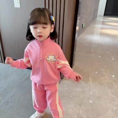 China SXCCYH fashion girls' spring and autumn suit wanghong fried 2022 new street children's baby spring sports two-piece set for sale