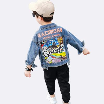 China High Quality Viable Denim Jacket Kids Denim Lattice Custom Jacket Printed Kids Denim Jacket for sale