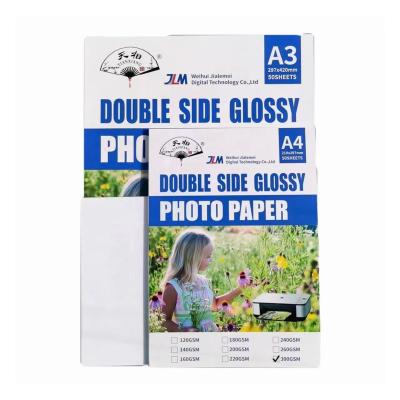 China Two Sides Printing A3/A4 120g-300g Double Side High Glossy Cast Coated Inkjet Photo Paper for sale